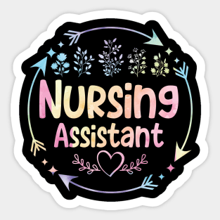 Nursing Assistant cute floral watercolor Sticker